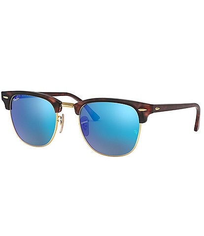 Ray-Ban Unisex Clubmaster 0RB3016 51mm Mirrored Sunglasses