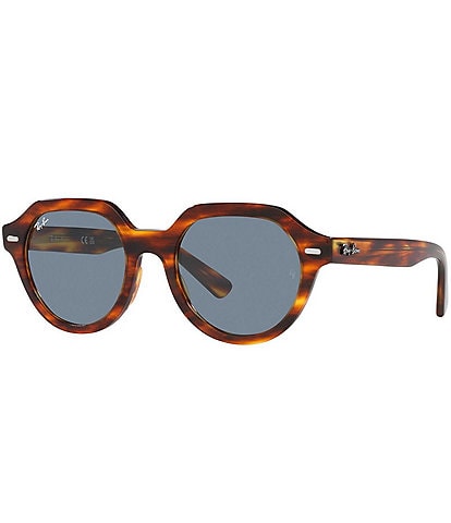 Ray-Ban Unisex RB4399 53mm Striped Havana Oval Sunglasses