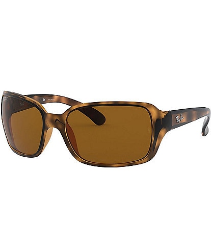 Ray-Ban Women's 0RB4068 60mm Havana Square Wrap Polarized Sunglasses