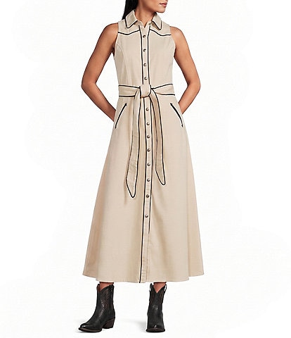 Reba Belle Halter Neck Belted Maxi A-Line Dress