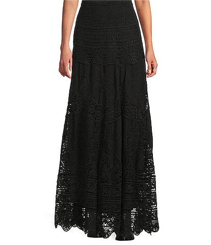 Reba Scalloped Hem Crochet Coordinating A-Line Skirt