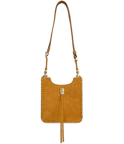 REBECCA MINKOFF Darren Suede Mini Feed Whipstitch Crossbody Bag