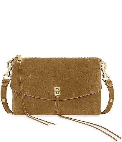 REBECCA MINKOFF Darren Suede Top Zip Shoulder Bag