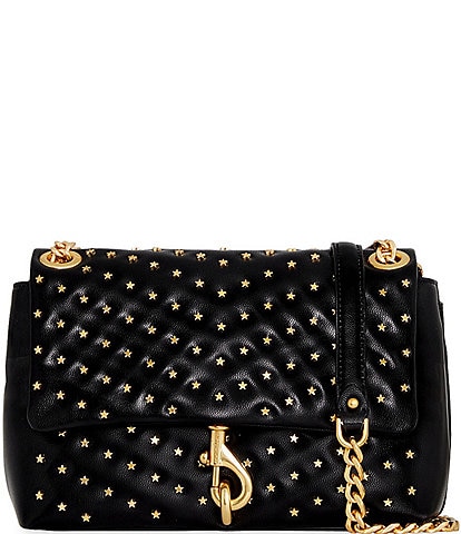 Rebecca Minkoff Top Handle Crossbody with Chain Quilt Bag in Black/Black Shellac