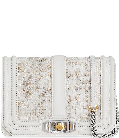 REBECCA MINKOFF Tweed Quilted Small Love Crossbody Bag