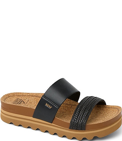 Reef Women's Cushion Vista Hi Braided Strap Platform Slides