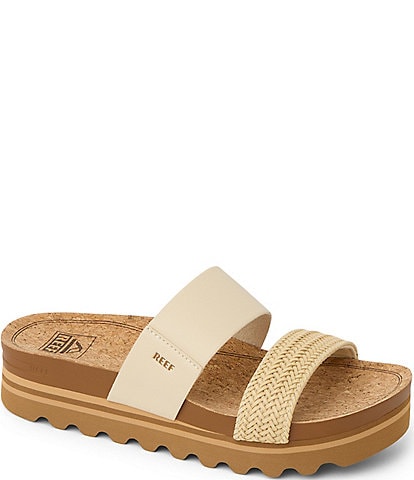 Reef Women's Cushion Vista Hi Braided Strap Platform Slides