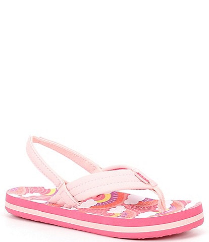 Reef Girls' Little Ahi Rainbows And Clouds Flip Flops (Toddler)
