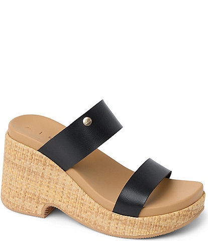 Reef Sunset Ibiza Two Strap Platform Wedge Slide Sandals