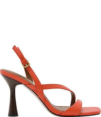 Reiss Cindy Leather Cross Strap High Heel Dress Sandals