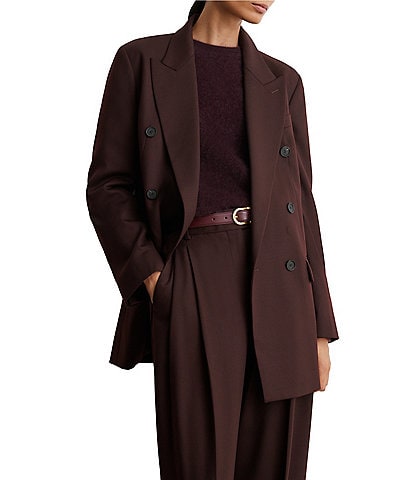 Reiss Leisel Double-Breasted Wool-Blend Twill Oversized Coordinating Suit Blazer