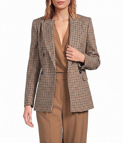 Reiss Lily Double Breasted Check Blazer