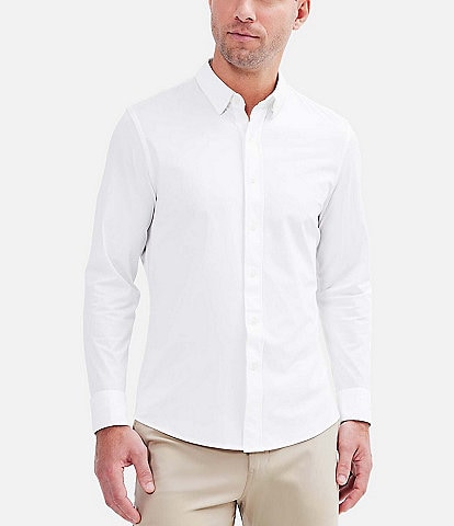 Rhone Commuter Solid Performance Stretch Long-Sleeve Woven Shirt