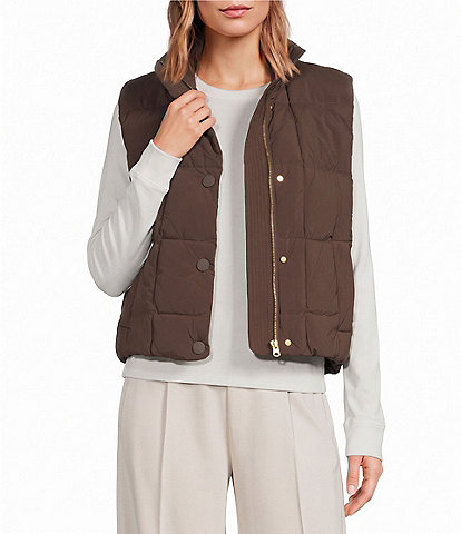 RHONE Powder Collard Sleeveless Zipper Front Puffer Down Vest