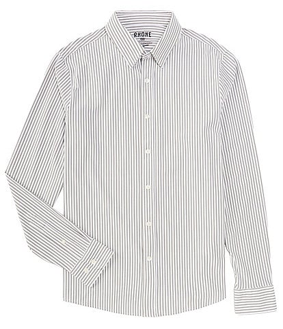 RHONE Slim-Fit Performance Stretch Commuter Stripe Long Sleeve Woven Shirt