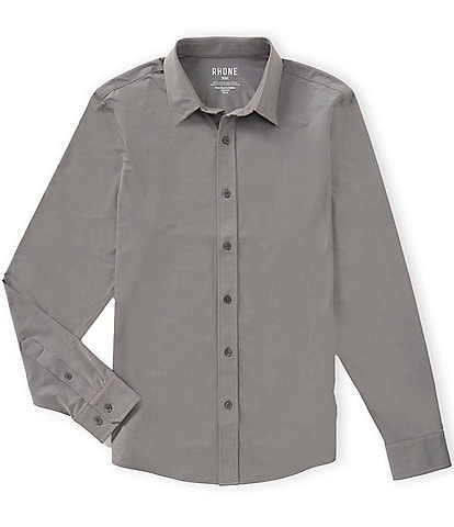 RHONE Slim Fit Performance Stretch Solid Commuter Long Sleeve Woven Shirt