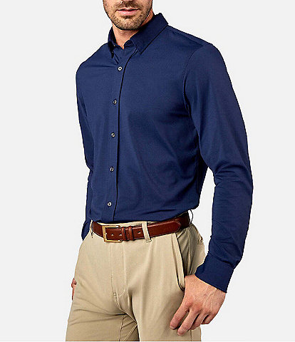 Rhone Slim Fit Solid Commuter Performance Stretch Long Sleeve Woven Shirt
