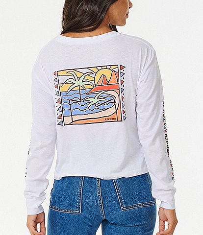 Rip Curl Athena Long Sleeve Cropped Graphic T-Shirt