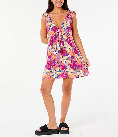 Rip Curl Es Vedra Tropical Floral Printed Cover Up Dress