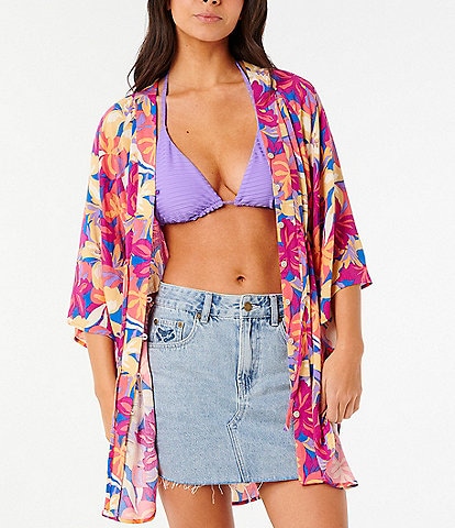 Rip Curl Es Vedra Tropical Floral Wrap Kimono