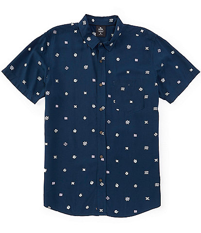 Rip Curl Hoffman Short Sleeve Micro Printed Yardage Poplin Shirt