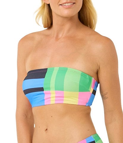 Rip Curl Las Dalias Color-Block Underwire Bra Bandeau Swim Top