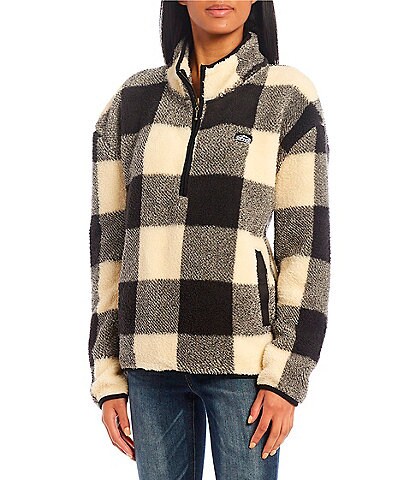 Rip Curl New Wave PolarFleece® Plaid Long-Sleeve Half-Zip Jacket