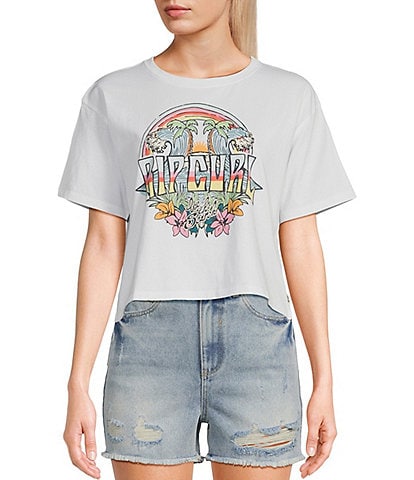 Rip Curl Relaxed Block Party Crop Graphic T-Shirt