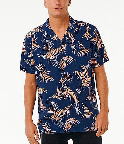 Rip Curl Short Sleeve Surf Revival Floral Button Front Shirt