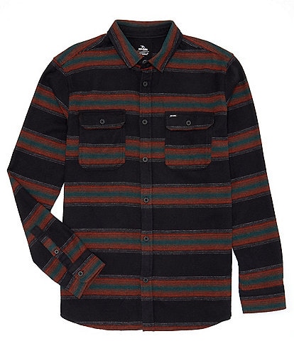 Rip Curl Steamzee Long-Sleeve Yarn-Dyed Stripe Flannel Shirt