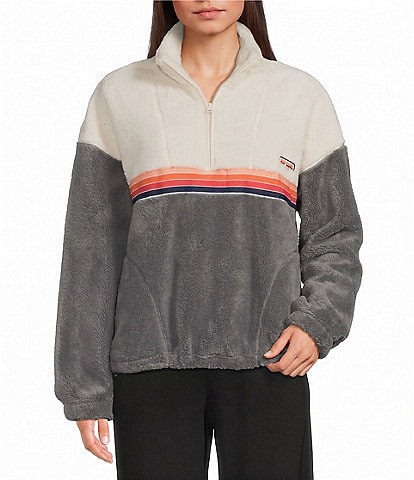 Rip Curl Surf Revival Long Sleeve Color Block Polar Fleece Jacket