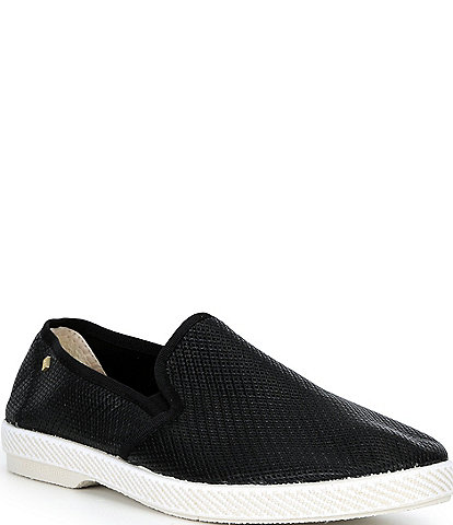 Rivieras Men's Leather Diamond Embossed Slip On Loafers