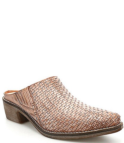 Roan Vita Woven Leather Western Inspired Mules