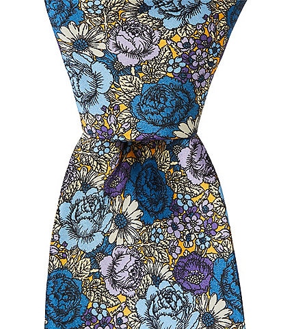 Robert Graham Floral Printed Mid Size Traditional Silk Hand Tie