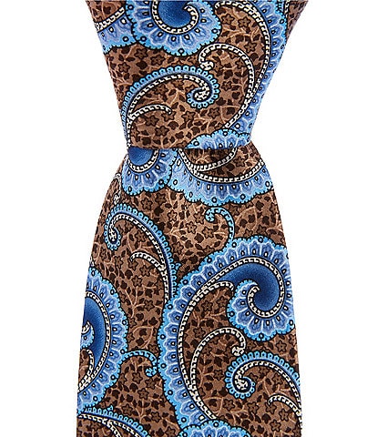 Robert Graham Paisley Printed Open Pine Traditional Silk Hand Tie