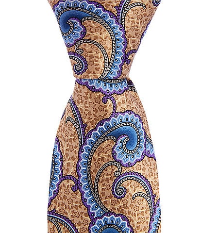 Robert Graham Paisley Printed Open Pine Traditional Silk Hand Tie