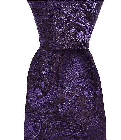 Robert Graham Solid Paisley 3.2.5#double; Silk Tie