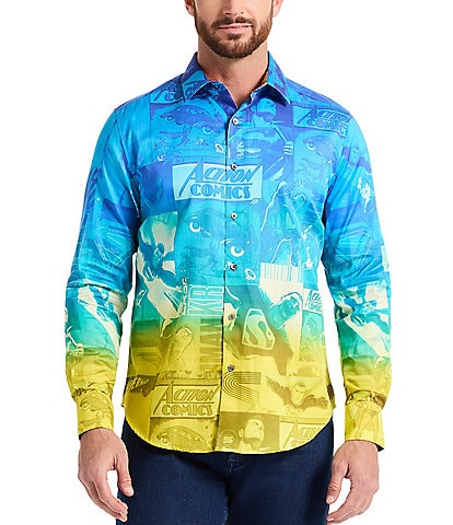 Robert Graham Superman X Robert Graham Up Up Away Long Sleeve Woven Shirt