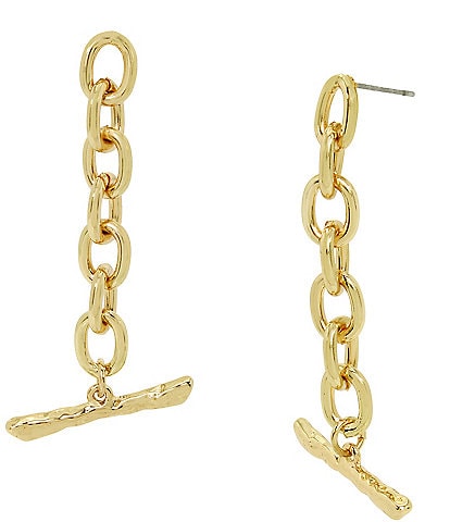 Robert Lee Morris Soho Chain Toggle Bar Drop Earrings