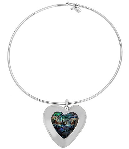 Robert Lee Morris Soho Heart Gem Pendant Wire Short Pendant Necklace