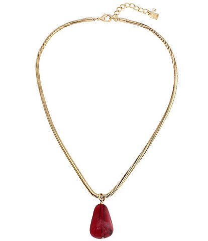 Robert Lee Morris Soho Jasper Stone Short Pendant Necklace