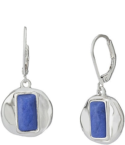 Robert Lee Morris Soho Lapis Molten Disc Drop Earrings