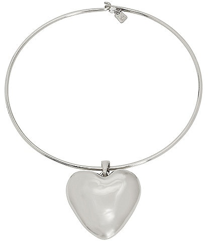 Robert Lee Morris Soho Large Puffy Heart Short Pendant Necklace