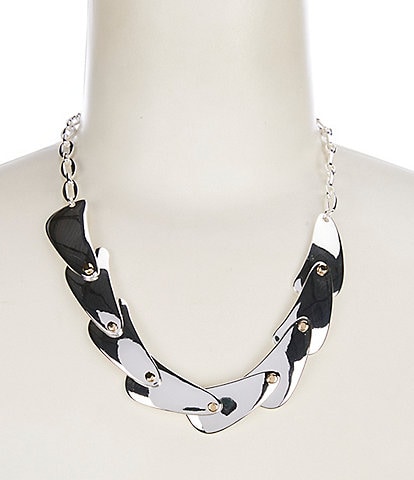 Robert Lee Morris Soho Leaf Layered Sculpted Bib Collar Necklace