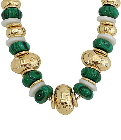 Robert Lee Morris Soho Malachite Mixed Beaded Collar Necklace