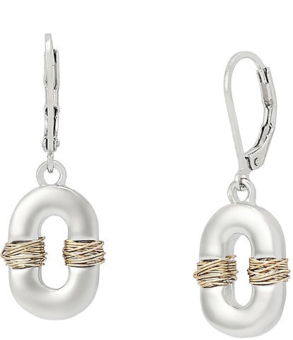 Robert Lee Morris Soho Oval Link Wire Wrapped Drop Earrings