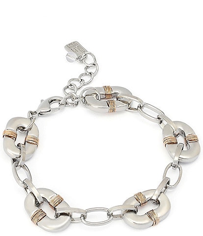 Robert Lee Morris Soho Oval Link Wire Wrapped Line Bracelet