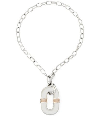 Robert Lee Morris Soho Oval Link Wire Wrapped Short Pendant Necklace