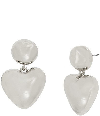 Robert Lee Morris Soho Puffy Heart Double Drop Earrings