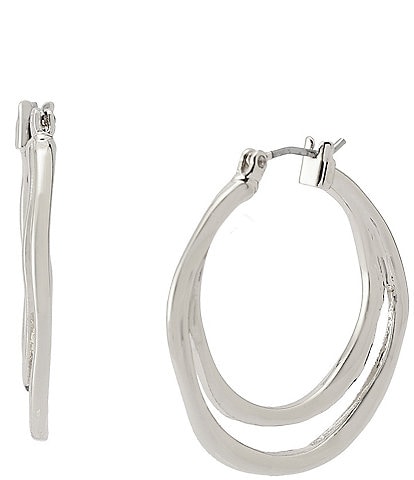 Robert Lee Morris Soho Sculpted Double Row Hoop Earrings